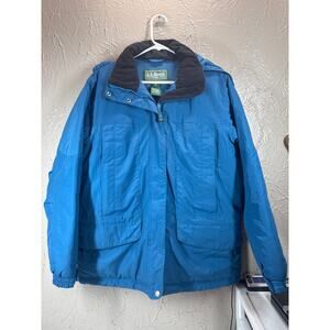 LL Bean Waterproof PrimaLoft‎ Ski Jacket Marine Blue Women's Size Medium Reg